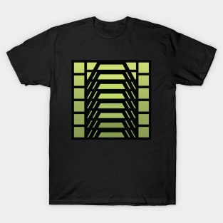 “Dimensional Stairway (No.2)” - V.6 Green - (Geometric Art) (Dimensions) - Doc Labs T-Shirt